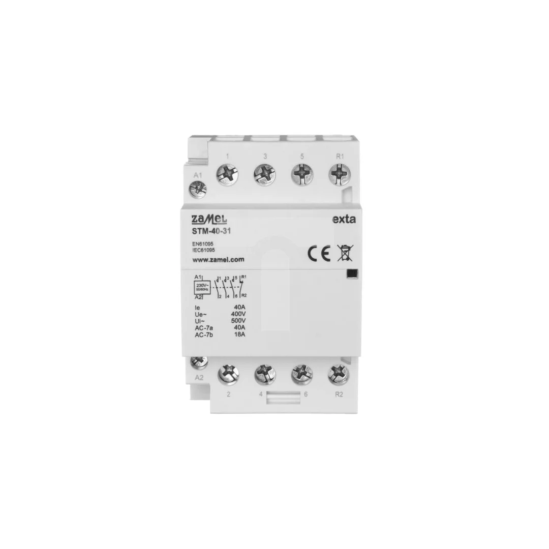 Stycznik modułowy instalacyjny 40A 3xZ+1R 230V AC typ: STM-40-31 EXT10000298