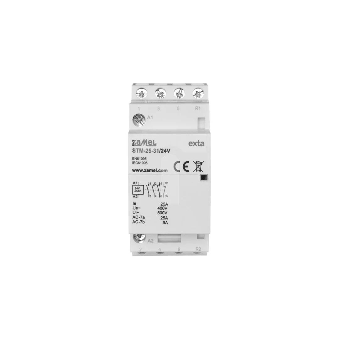 Stycznik modułowy instalacyjny 25A 3Z+1R 24V AC/DC typ: STM-25-31/24V EXT10000293
