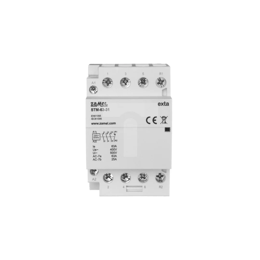 Stycznik modułowy instalacyjny 63A 3Z+1R 230V AC typ: STM-63-31 EXT10000301