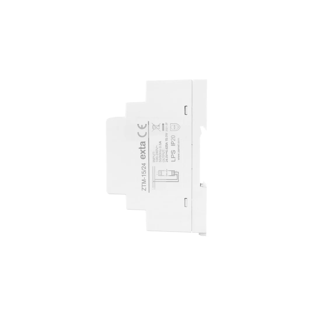 Zasilacz impulsowy montowany na szynie TH-35 (DIN) 15W 24V DC typ: ZTM-15/24 EXT10000280