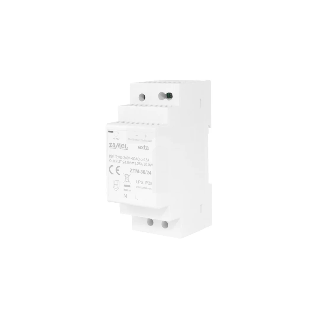 Zasilacz impulsowy montowany na szynie TH-35 (DIN) 30W 24V DC typ: ZTM-30/24 EXT10000282