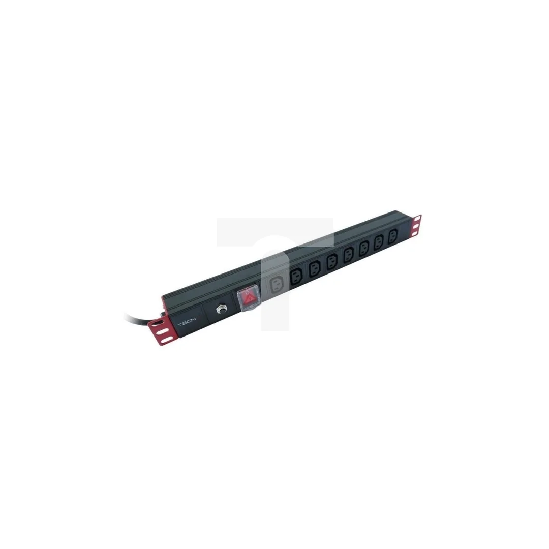 Listwa Zasilająca Rack 1U 8x Gniazdo C13 Kabel C14 do UPS 2m