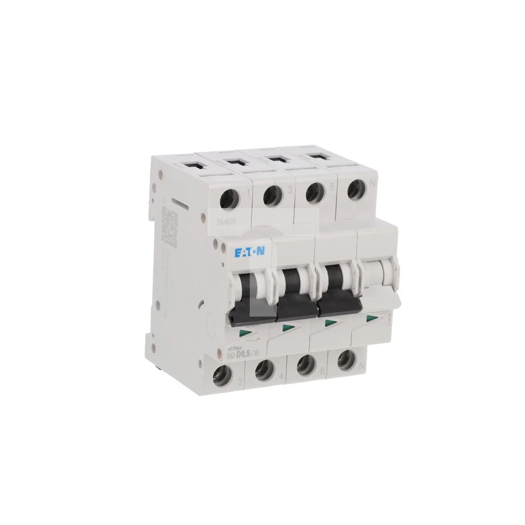 Wyłącznik nadprądowy 3P+N D 0,5A 15kA AC FAZ-D0,5/3N 278982