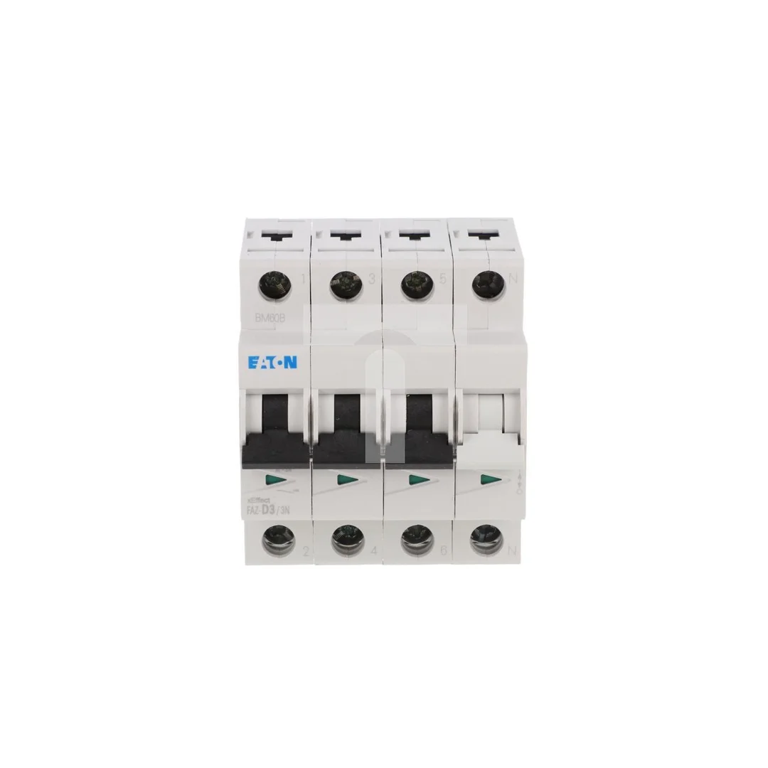Wyłącznik nadprądowy 3P+N D 3A 15kA AC FAZ-D3/3N 278988