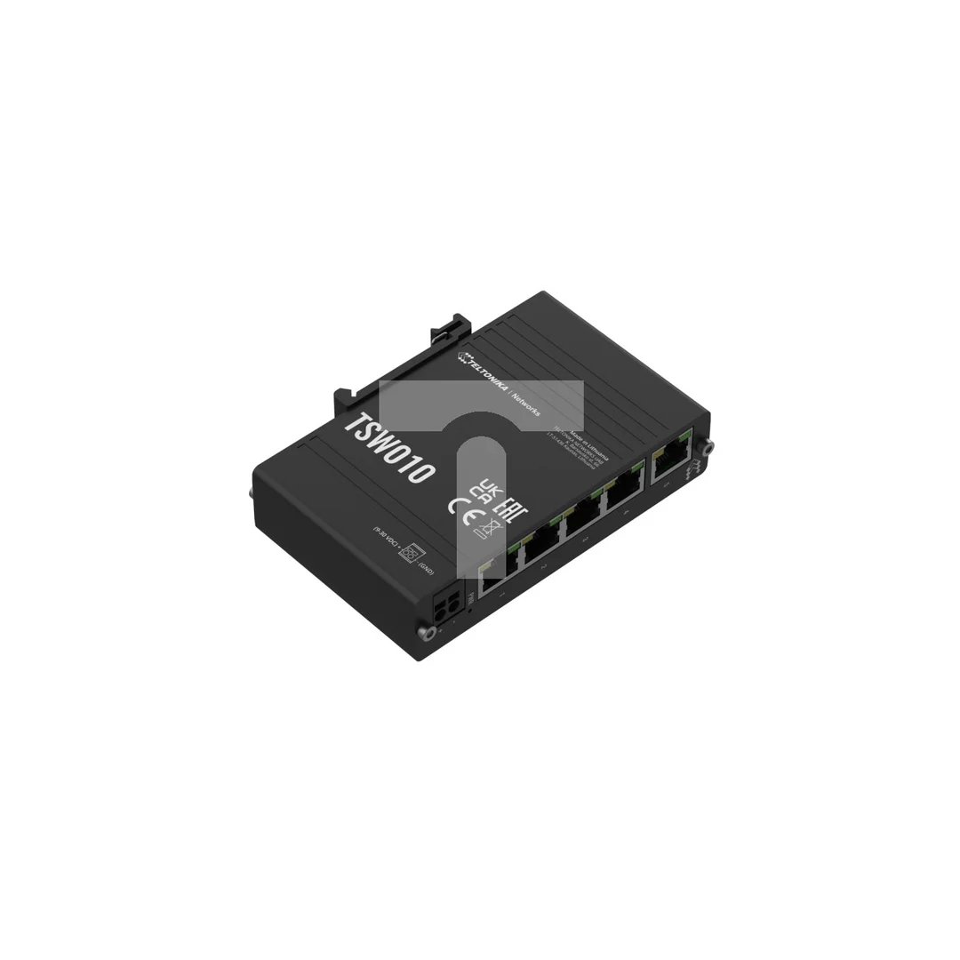 Switch 5x RJ45 100Mb/s, Passive PoE, IP30, DIN Teltonika TSW010