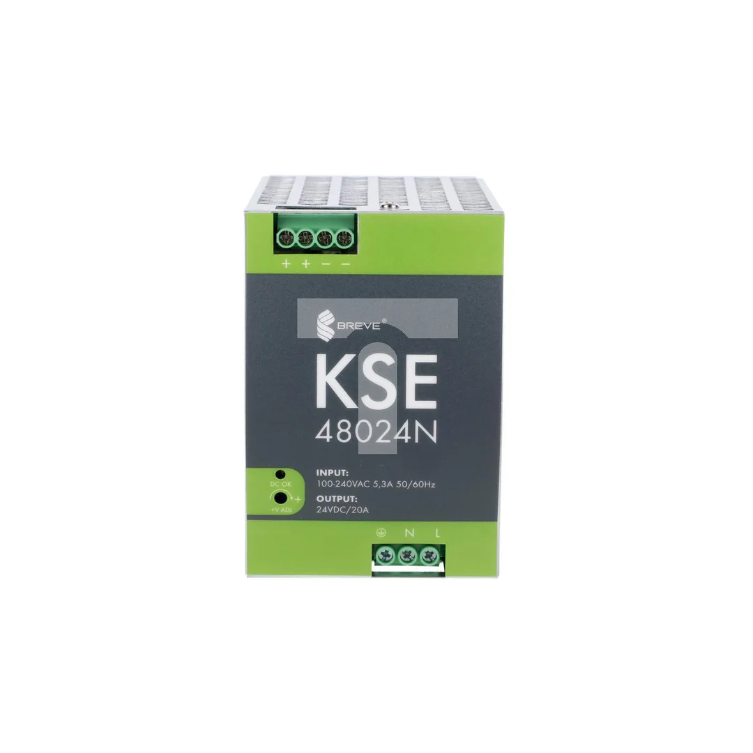 Zasilacz impulsowy KSE 48024M 230/ 24VDC 20A 480W na szynę DIN, Uzas: 96-264VAC, Ta70, 17000-0940