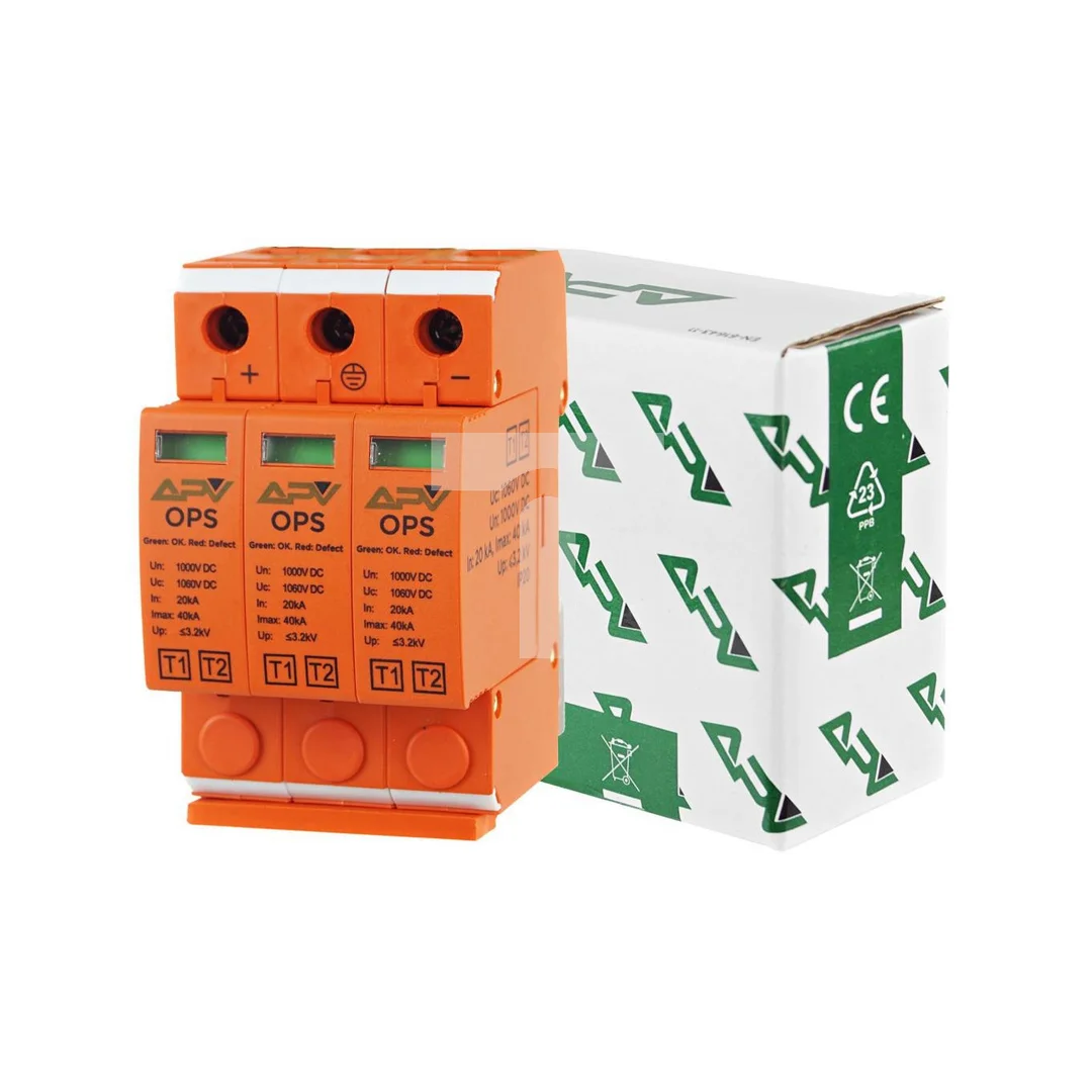 Ogranicznik przepięć PV T1+T2 3P 1000V DC 20kA APV-OPS-3P-T1+T2