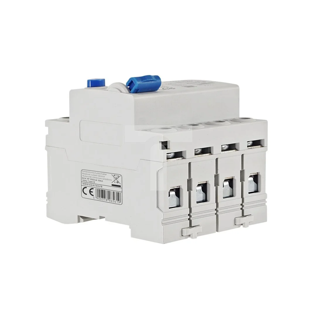 Wyłącznik różnicowoprądowy 4P 63A 300mA typ B 10kA WR10 63/4/300/B