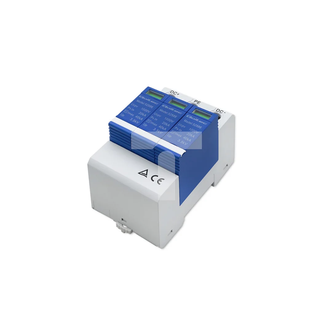 Qoltec Ogranicznik ochronnik przepięć DC 3P 1000V T2 C