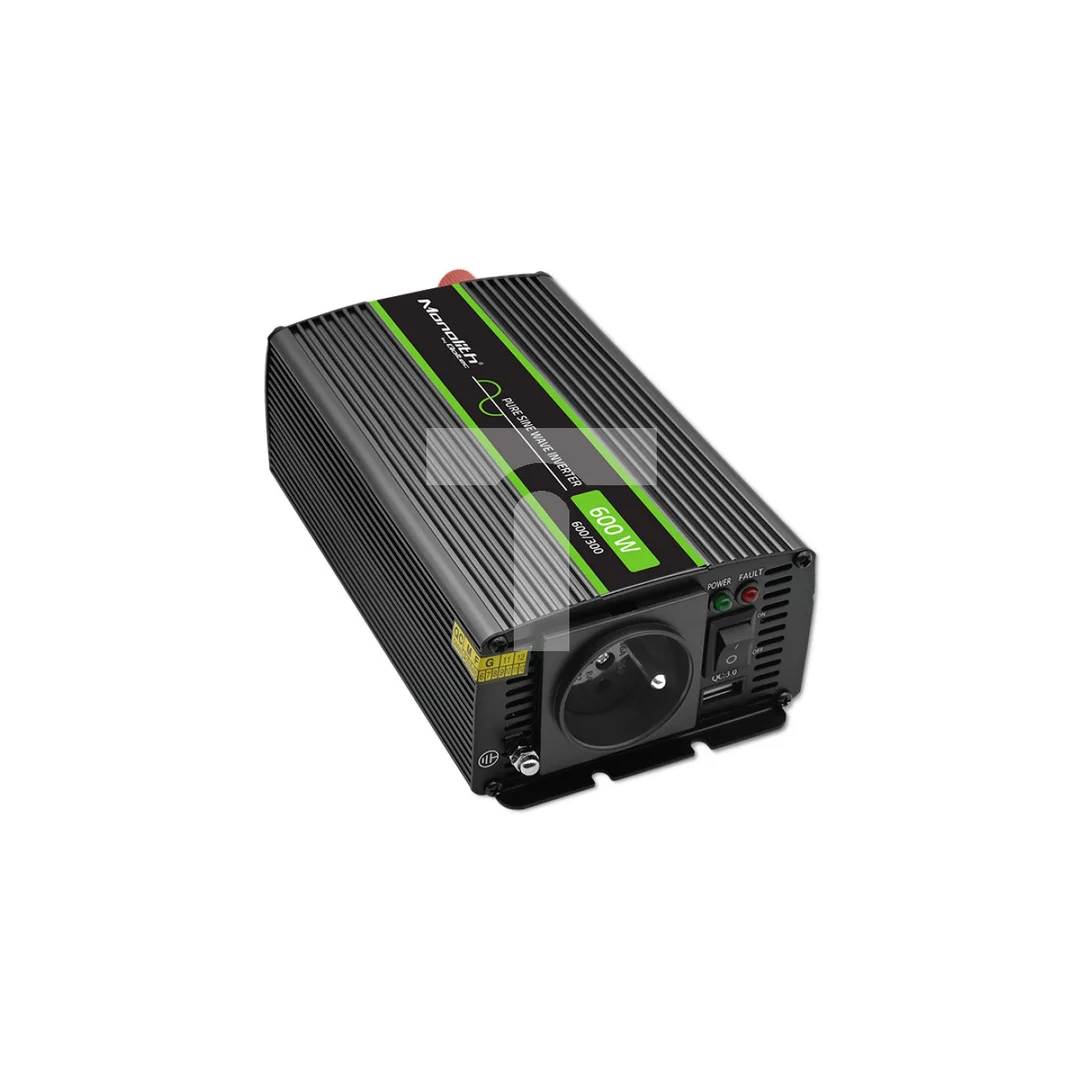 Qoltec Przetwornica napięcia Monolith 300W 600W 24V na 230V Czysty Sinus