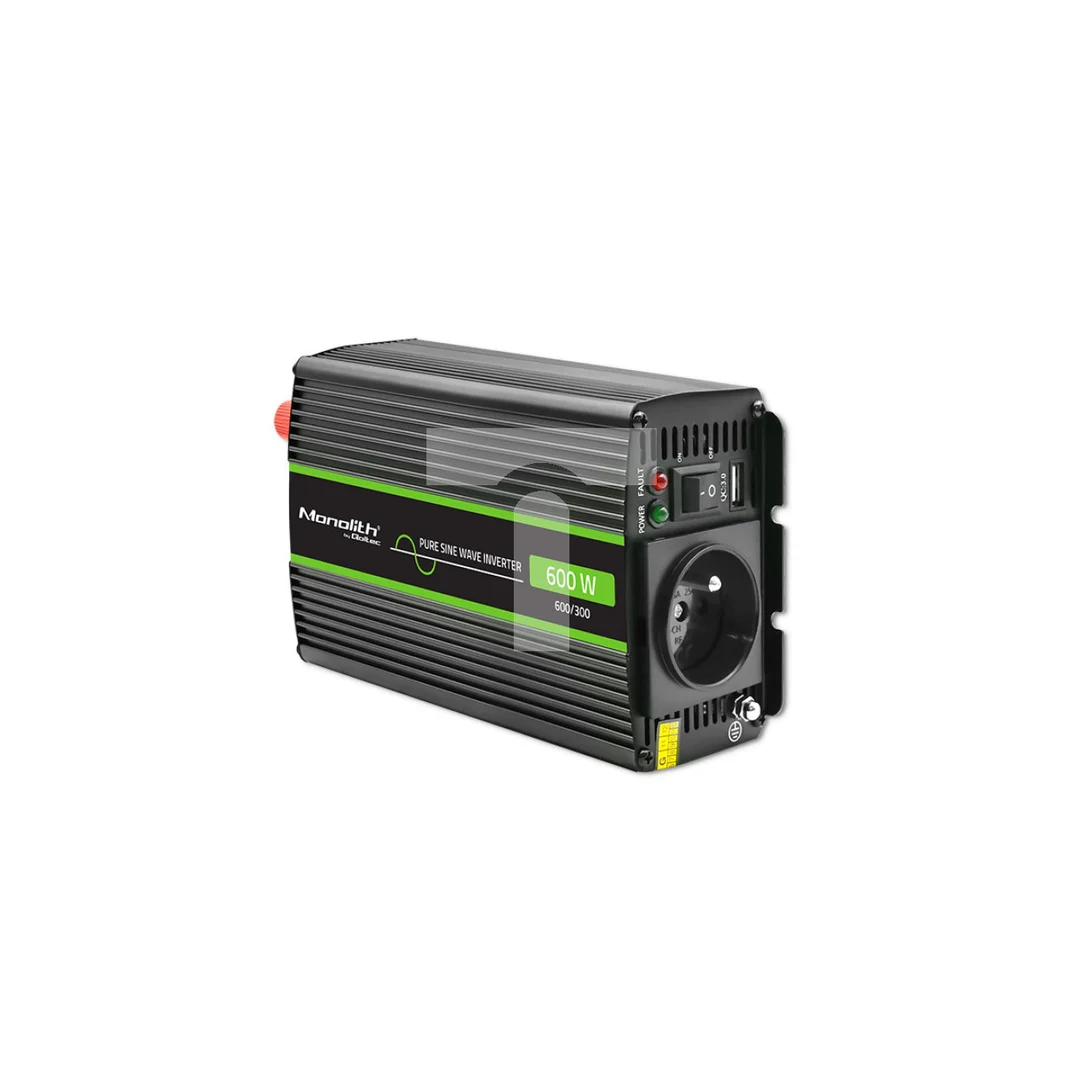 Qoltec Przetwornica napięcia Monolith 300W 600W 24V na 230V Czysty Sinus
