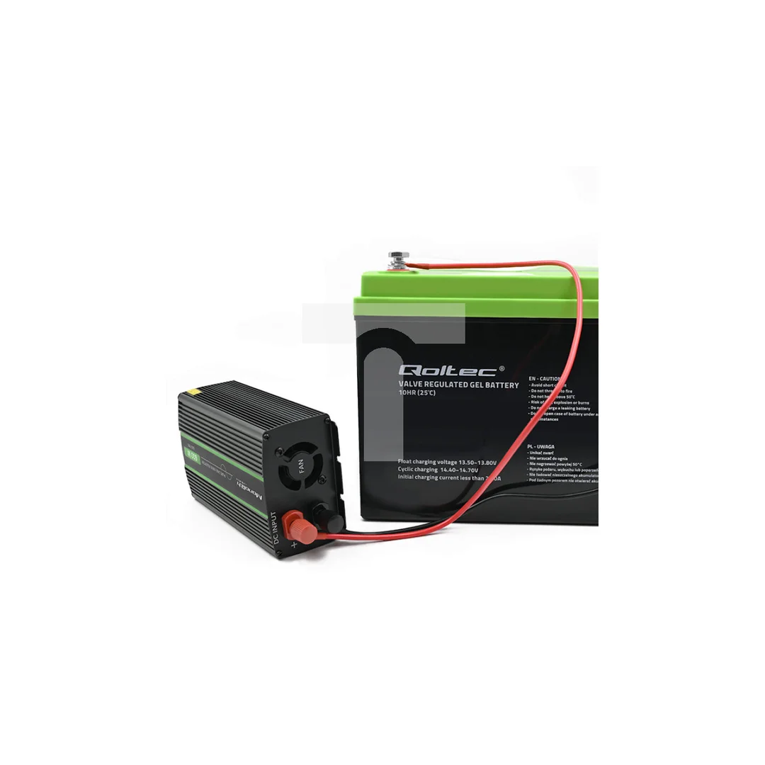 Qoltec Przetwornica napięcia Monolith 300W 600W 24V na 230V Czysty Sinus