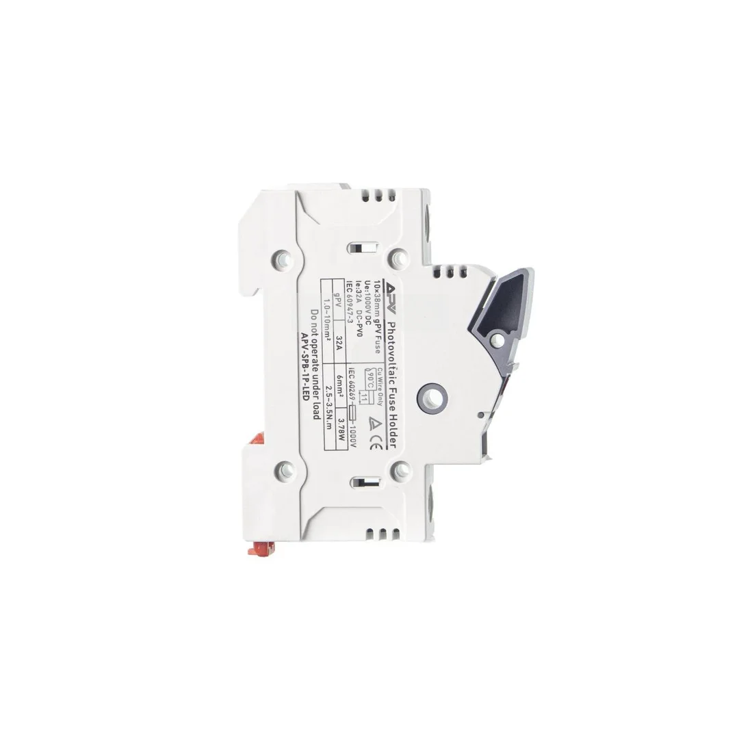 Podstawa bezpiecznikowa 1P 32A DC 10x38 + LED APV-SPB-1P-LED