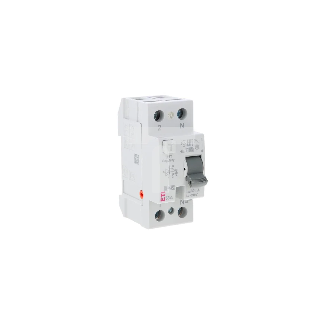 Wyłacznik różnicowoprądowy 2P 63A 0,03A typ AC EFI6-P2 AC 63/0.03 002061253