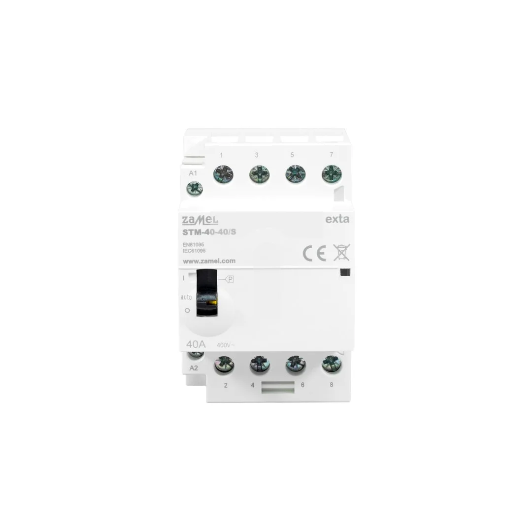 Stycznik modułowy ze sterowaniem ręcznym instalacyjny 40A 4Z 230V AC STM-40-40/S EXT10000315
