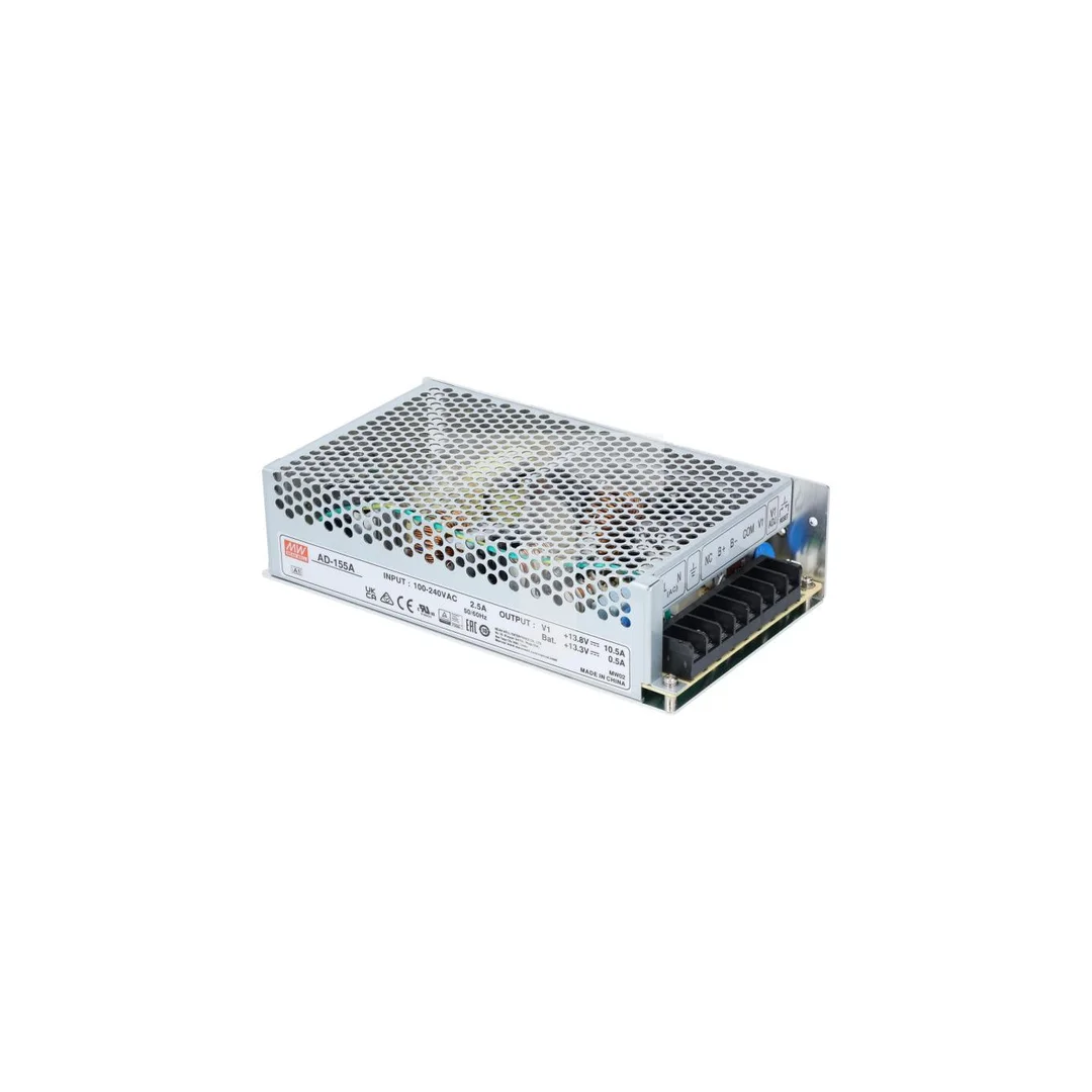 Zasilacz modułowy 13,8V 11,5A 155W uniwersalny buforowy AD Mean Well z wyjściem do ładowania akumulatora