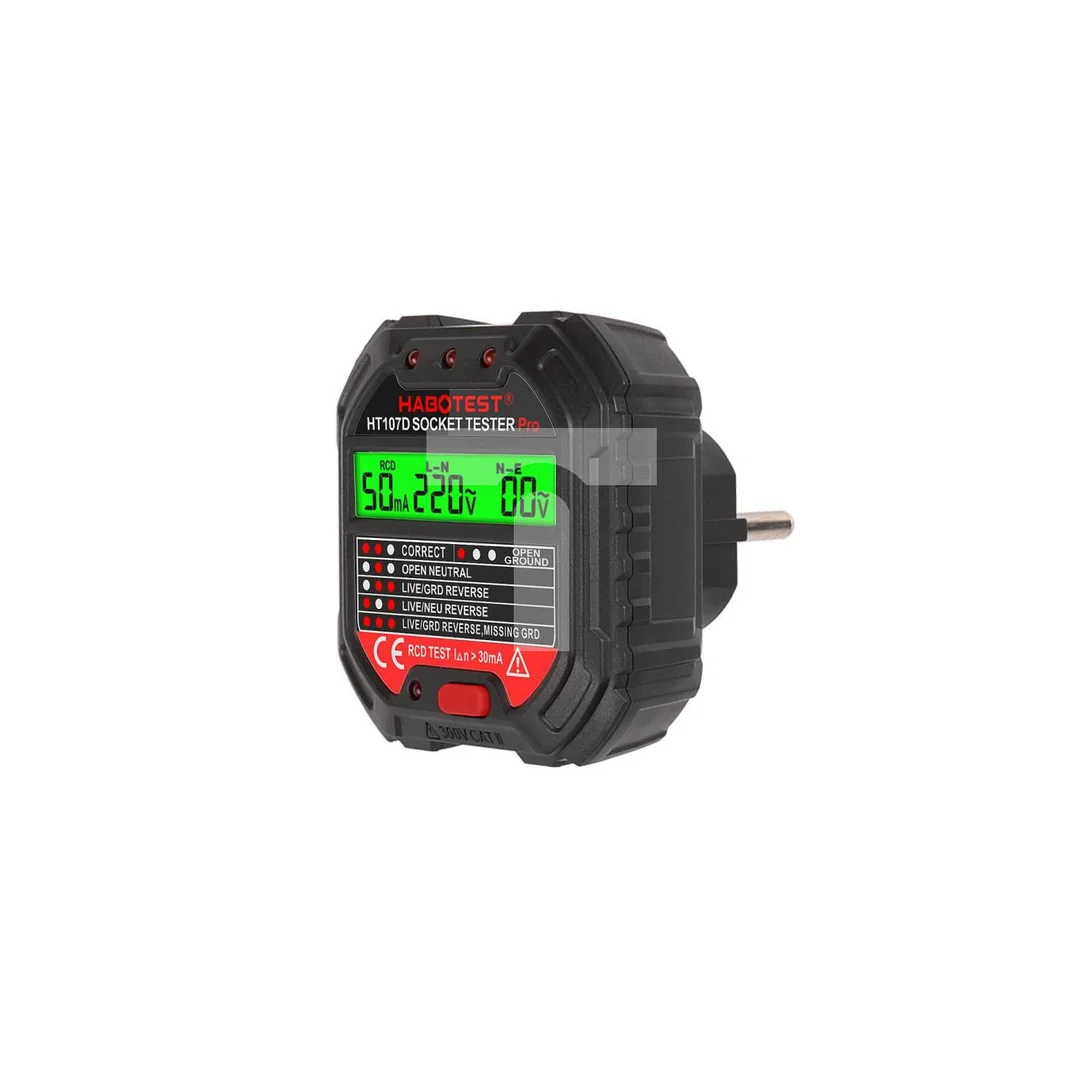 Tester gniazd z wyświetlaczem cyfrowym Habotest HT107D