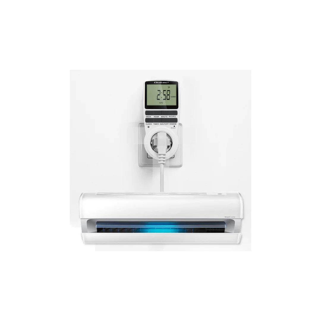 Qoltec Elektroniczny programator czasowy PC0628 3680W 16A LCD