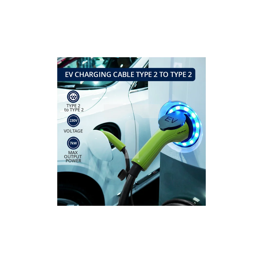 Qoltec Kabel EV Typ 2 do ładowania samochodu 230V 7kW 32A 5m