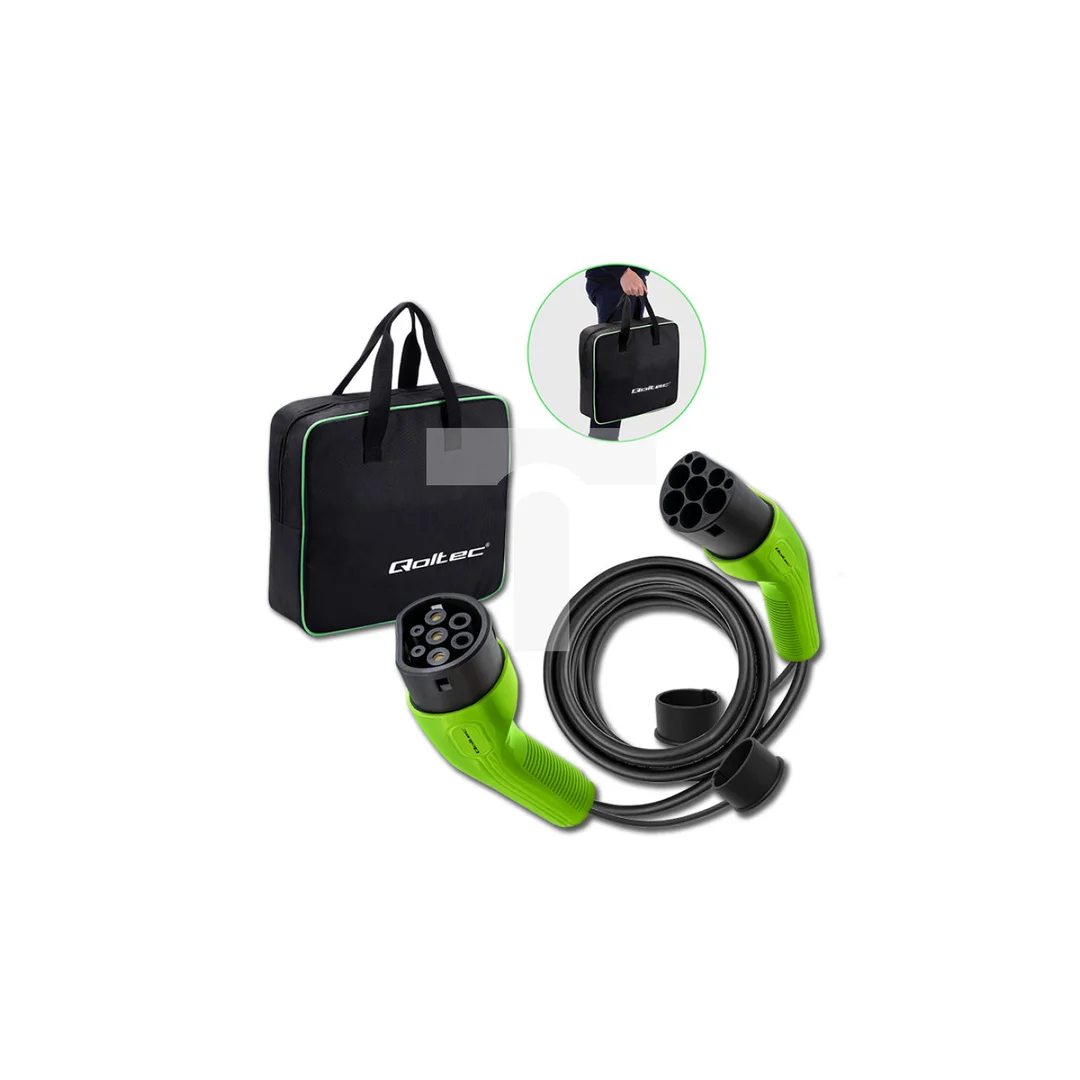 Qoltec Kabel EV Typ 2 do ładowania samochodu 400V 11kW 16A 5m