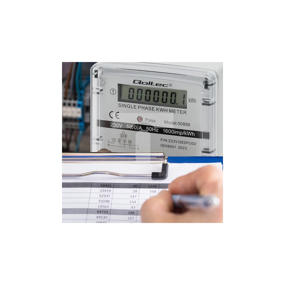 Qoltec Jednofazowy elektroniczny licznik miernik zużycia energii 230V LCD