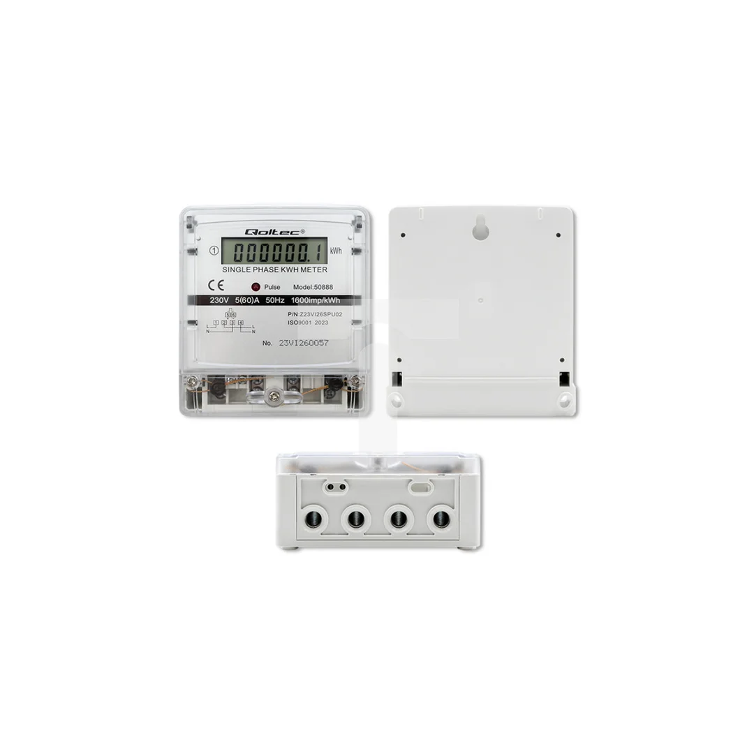 Qoltec Jednofazowy elektroniczny licznik miernik zużycia energii 230V LCD