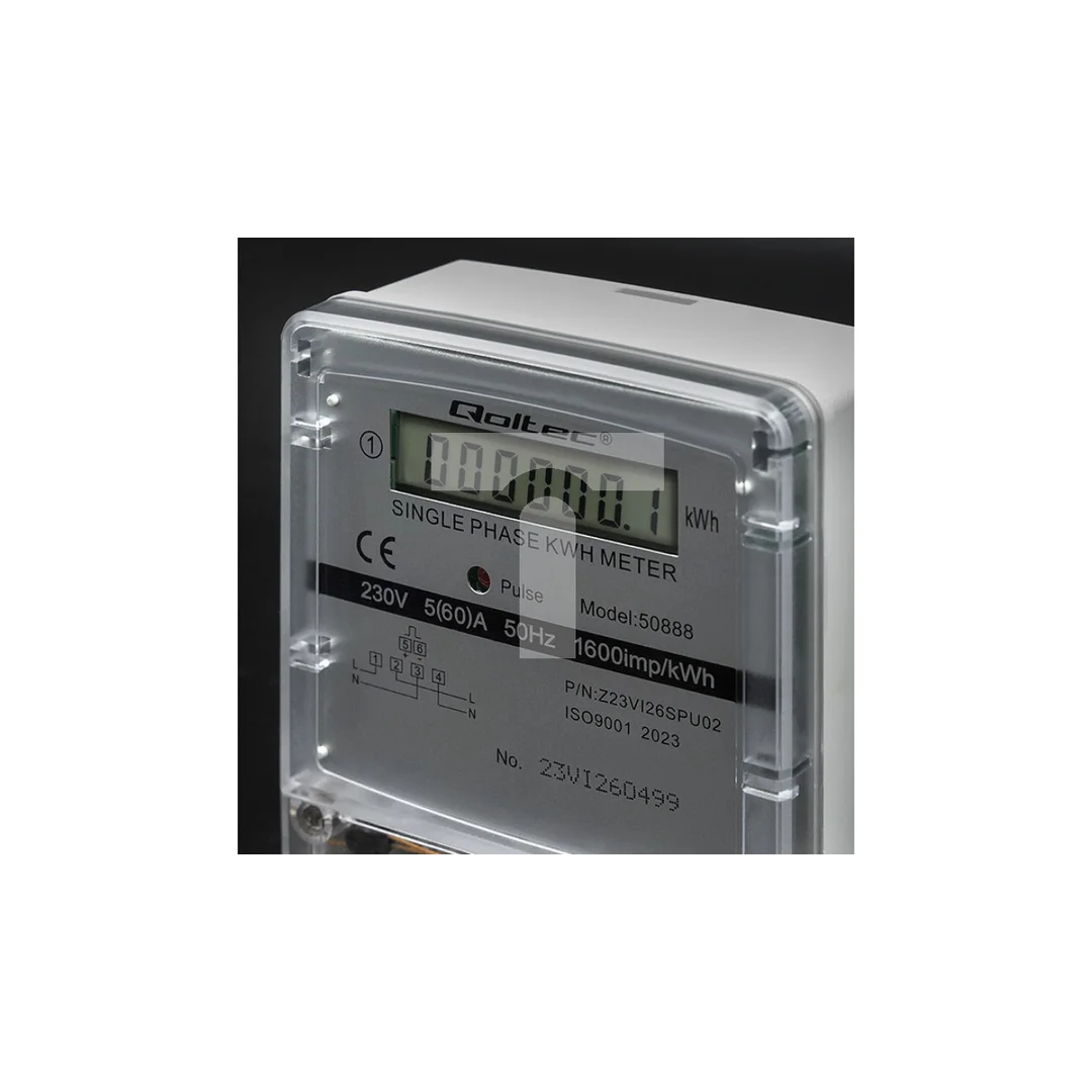 Qoltec Jednofazowy elektroniczny licznik miernik zużycia energii 230V LCD