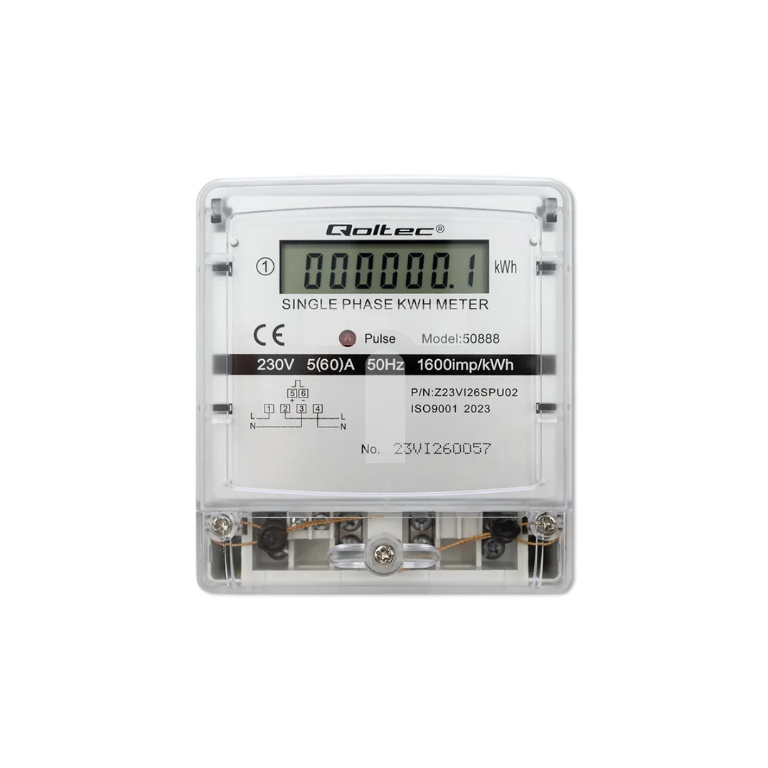 Qoltec Jednofazowy elektroniczny licznik miernik zużycia energii 230V LCD