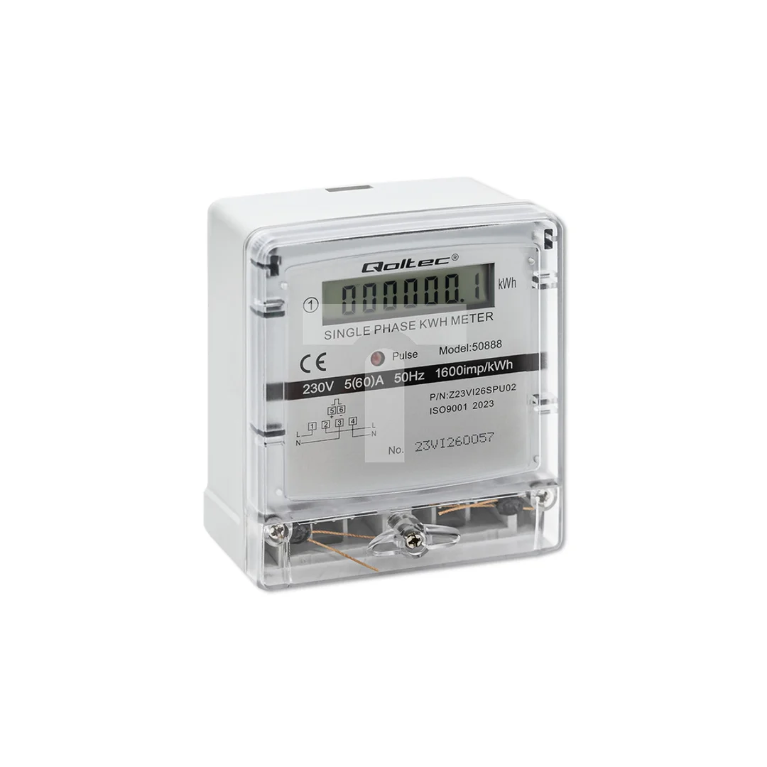 Qoltec Jednofazowy elektroniczny licznik miernik zużycia energii 230V LCD