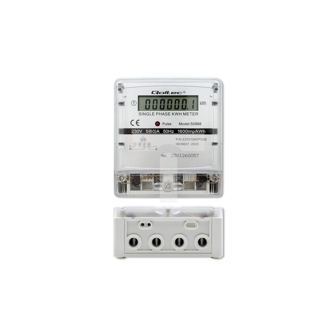 Qoltec Jednofazowy elektroniczny licznik miernik zużycia energii 230V LCD