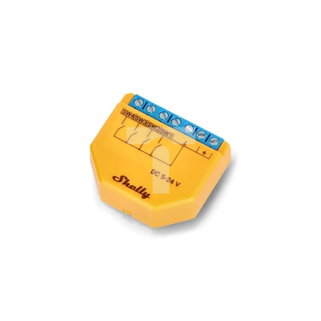 Shelly Plus i4 DC - kontroler wejść i scen WiFi/Bluetooth