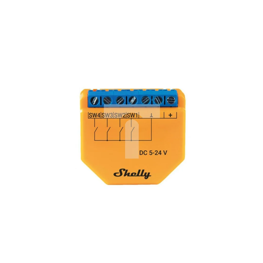 Shelly Plus i4 DC - kontroler wejść i scen WiFi/Bluetooth