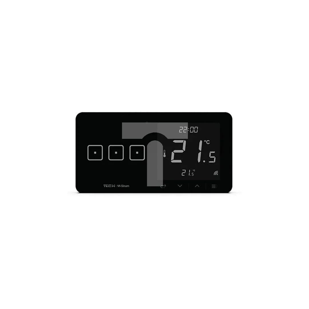 SINUM WSR-03L Regulator pokojowy + włącznik trójpolowy lewy kolor czarny