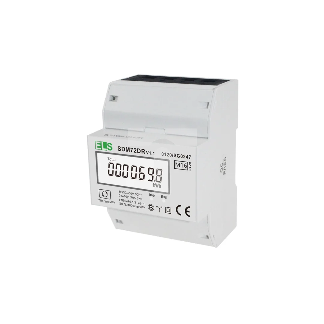 Licznik energii elektrycznej LCD 3-fazowy 100A 3x230/400V z resetem SDM72DR MID