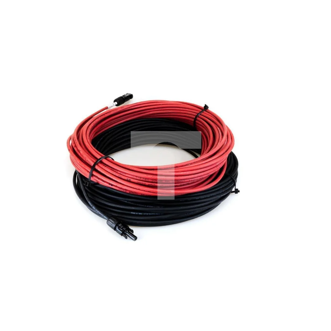 SET 6mm2 Kabel fotowoltaiczny Czerwony Czarny MC4 + WTYCZKA PV 40M
