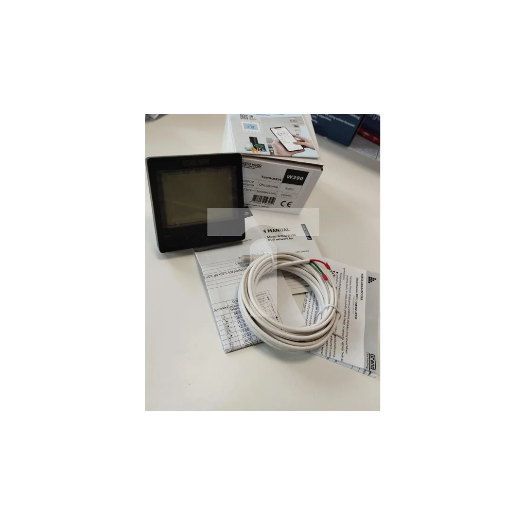 Termostat W390 z Wi-Fi czarny/ 20A