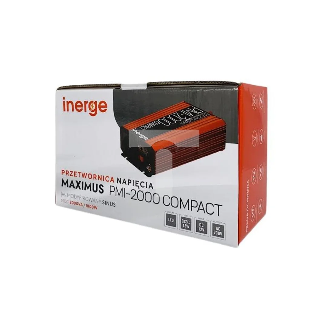 Przetwornica napięcia Maximus PMI-2000 COMPACT 12VDC/230VAC 2000VA/1000W Inerge