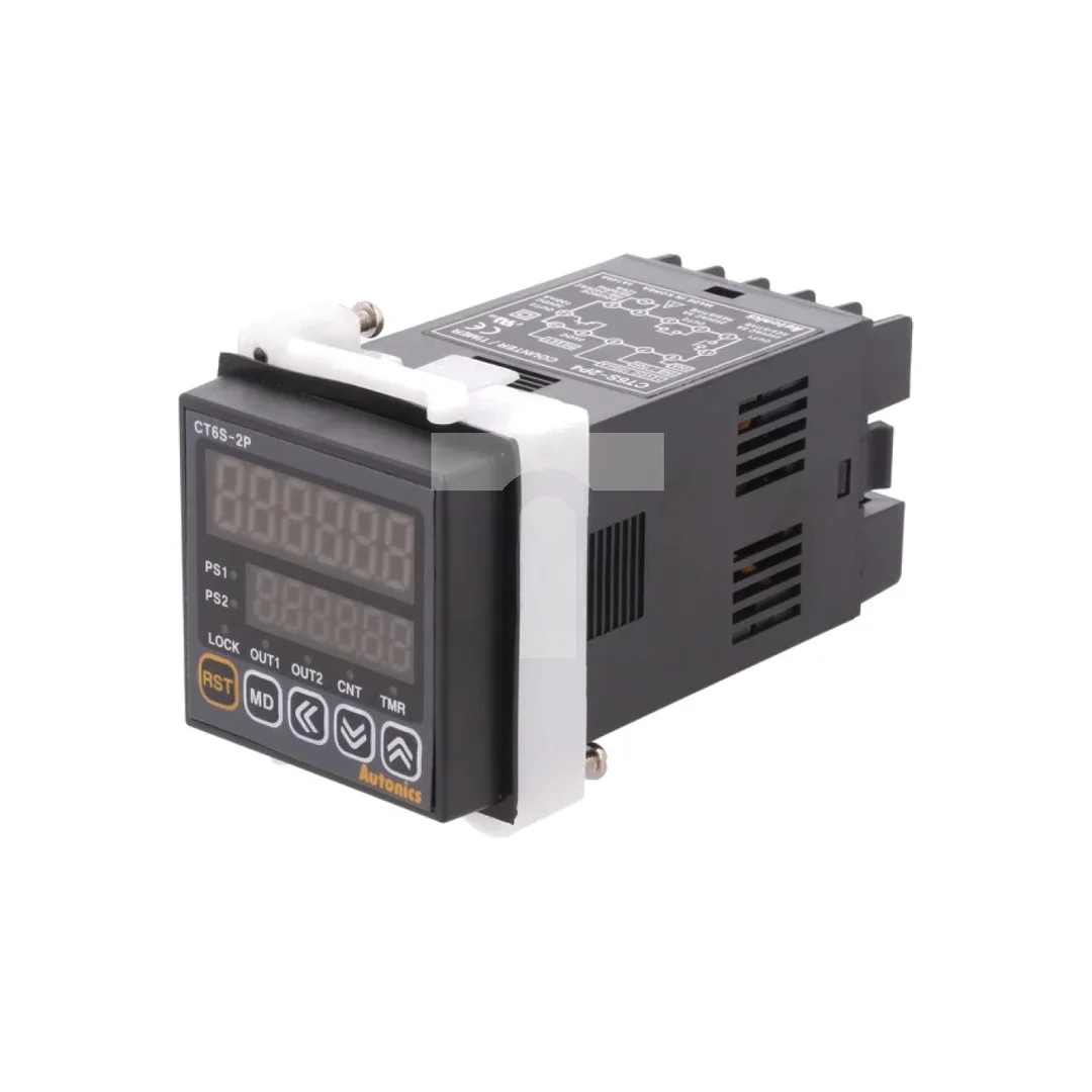 Licznik elektroniczny z wyświetlaczem LED x2, czas/impulsy, OUT:SPST, IN:NPN,PNP CT6S-2P4