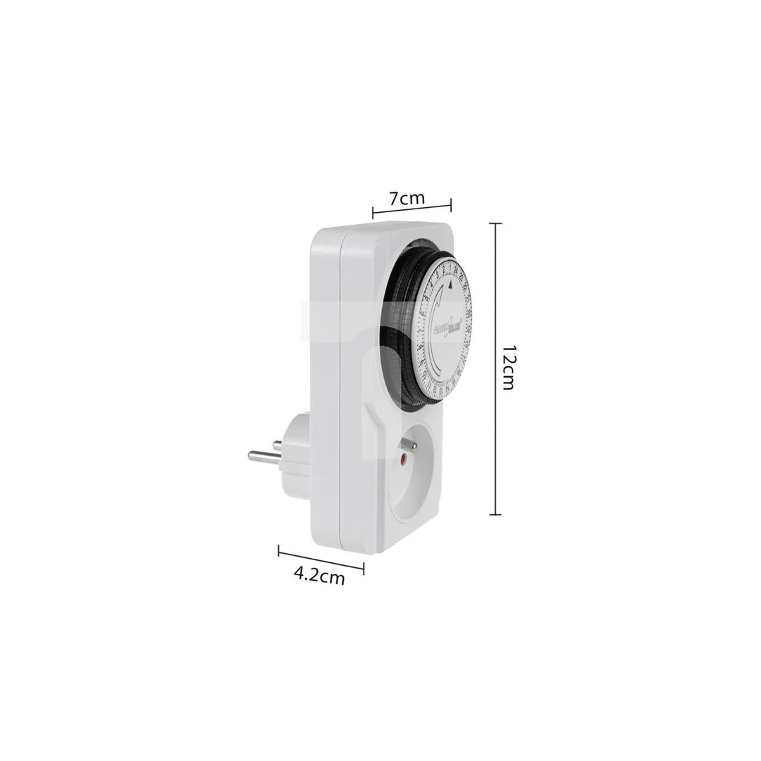 Włącznik czasowy - timer mechaniczny GreenBlue, 48 programów, max. obciążenie 16A, IP20, GB360 E