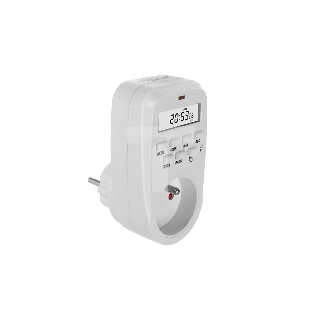 Włącznik czasowy - timer cyfrowy GreenBlue, max. obciążenie 16A, IP20, GB362 E