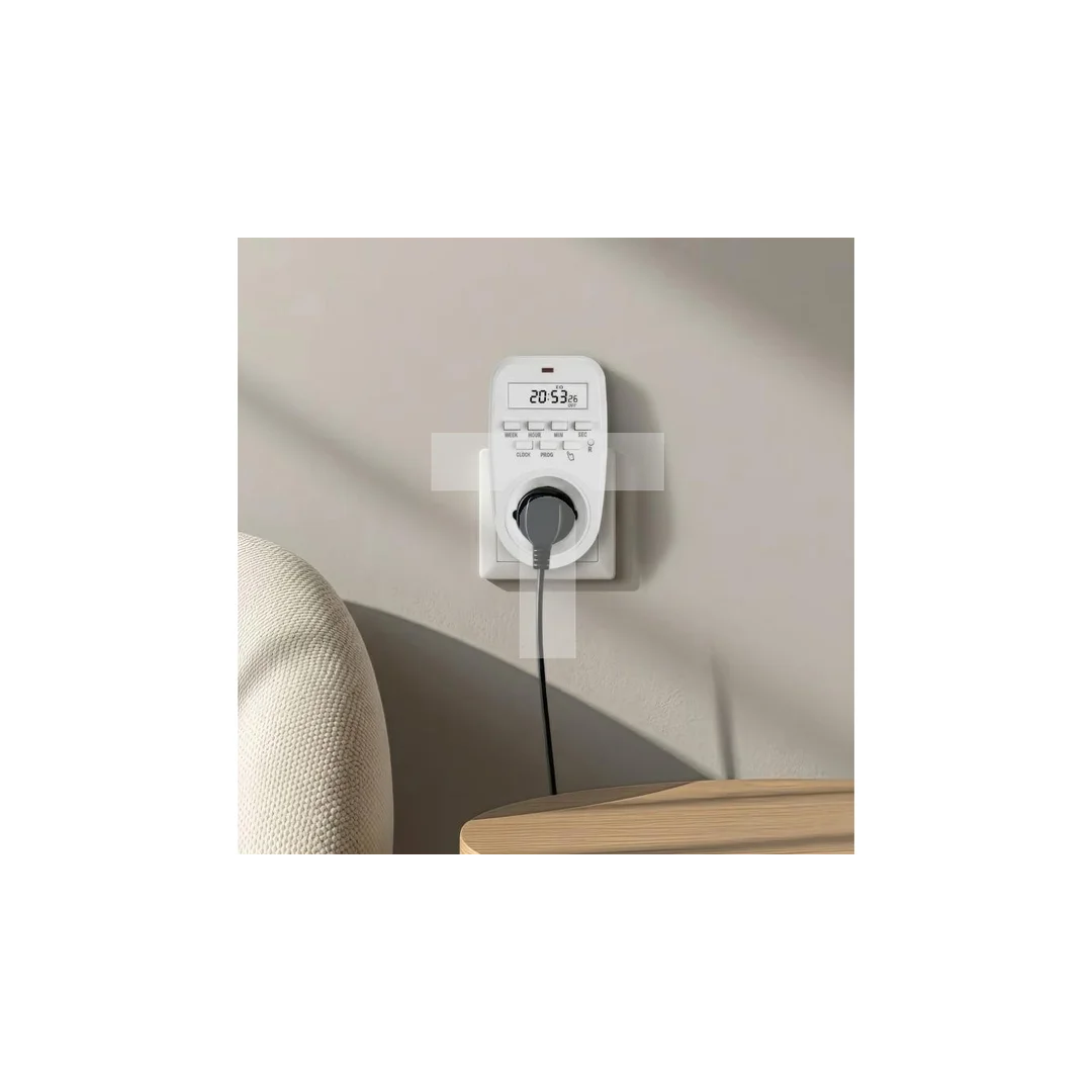 Włącznik czasowy - timer cyfrowy GreenBlue, max. obciążenie 16A, IP20, GB362 E