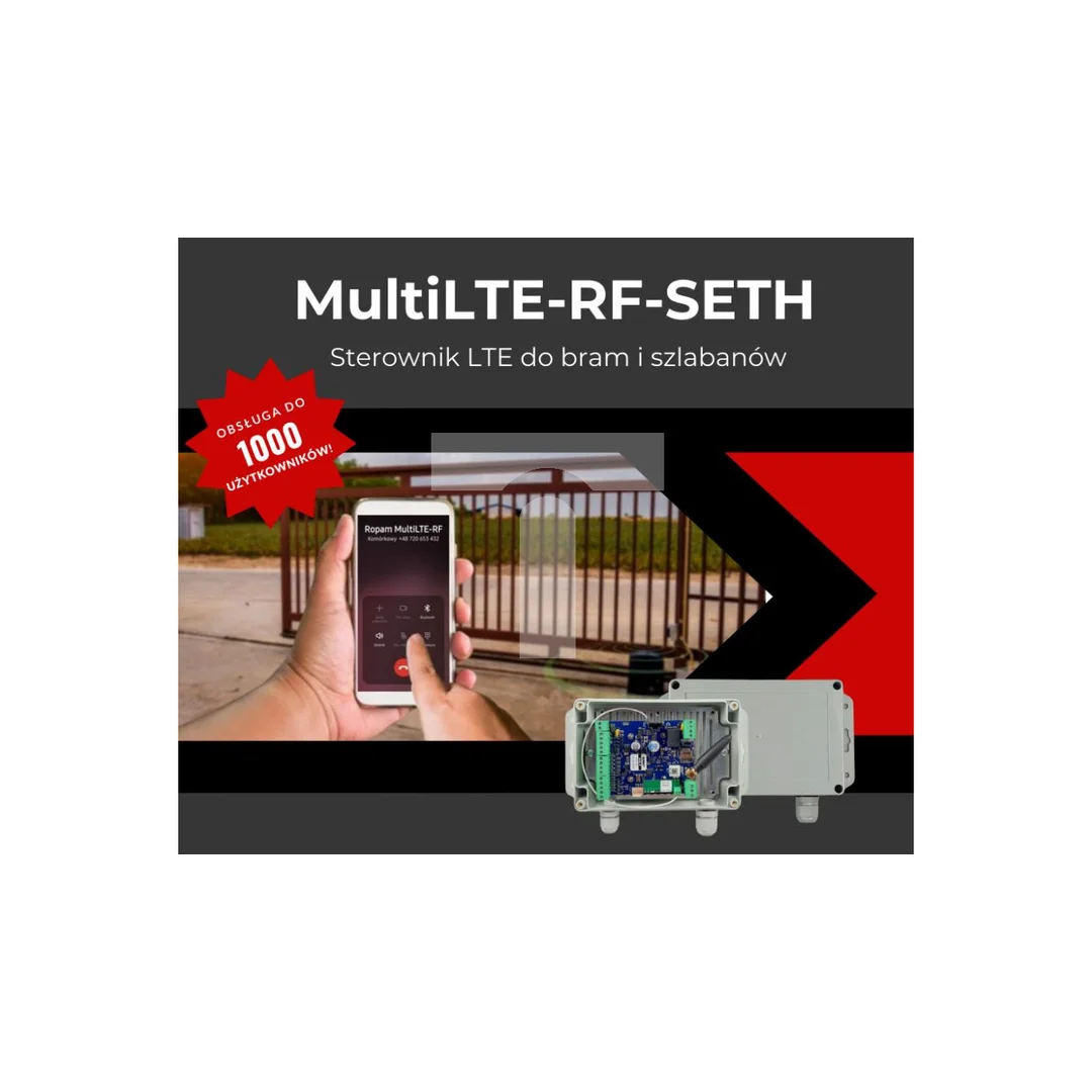 Sterownik LTE do bram i szlabanów, 230VAC/12VDC, MultiLTE-RF-SETH