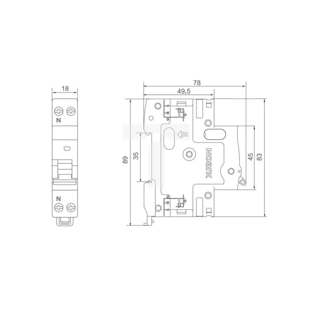 Wyłącznik nadprądowy 1P+N B 16A 6kA Ex9PN-N