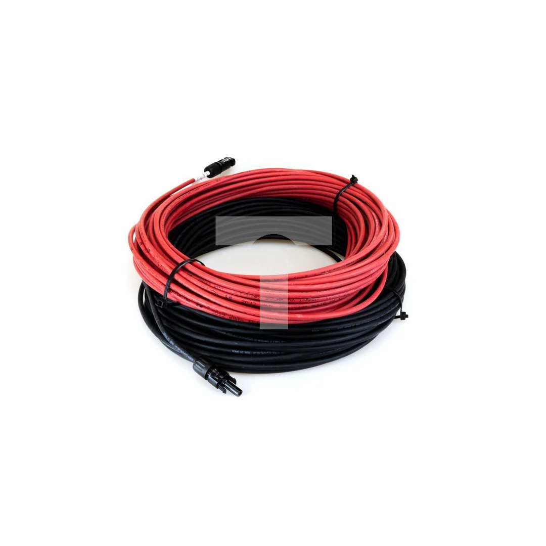 Set kabel fotowoltaiczny 4mm2 czerwony i czarny PV ze złączkami MC4 10m