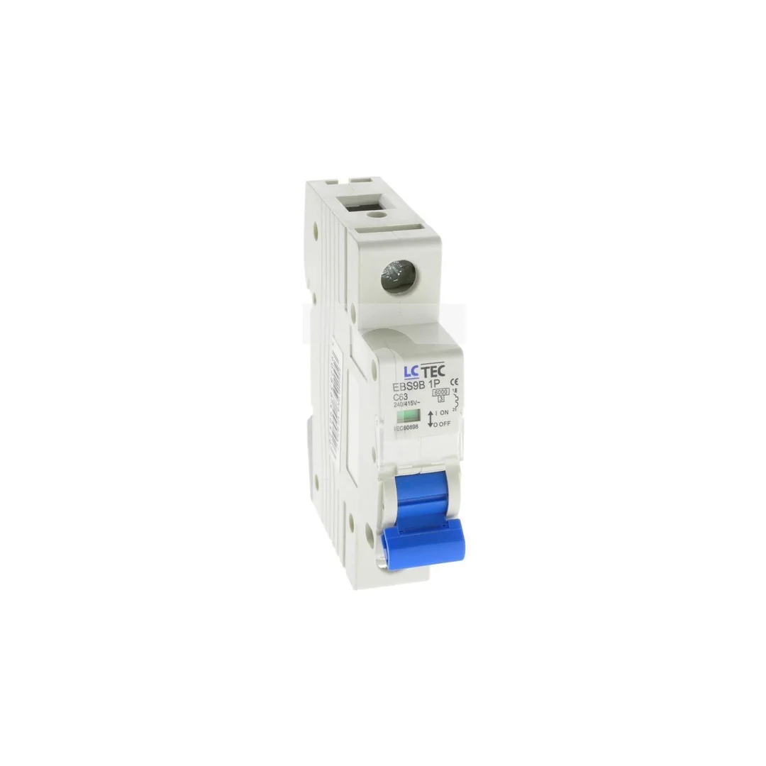 Wyłącznik instalacyjny nadprądowy nadmiarowoprądowy 1P 1M C 63A 6kA 490426 EBS9B