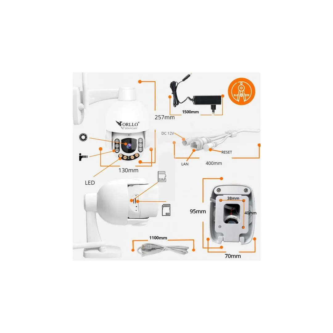 Kamera IP Orllo Z7 Pro zewnętrzna obrotowa GSM 4MPx