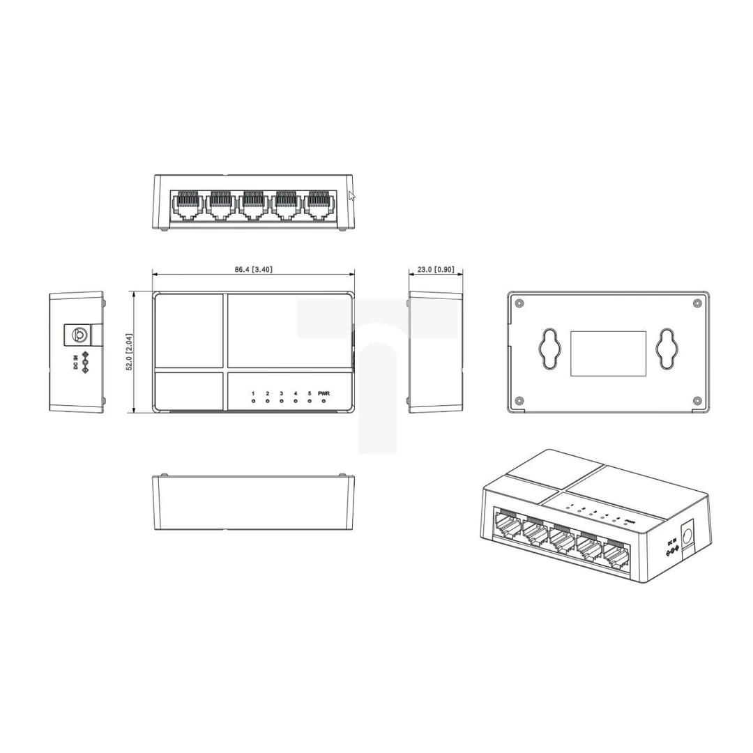 Switch 5-portowy 1Gbps PFS3005-5GT-L-V2