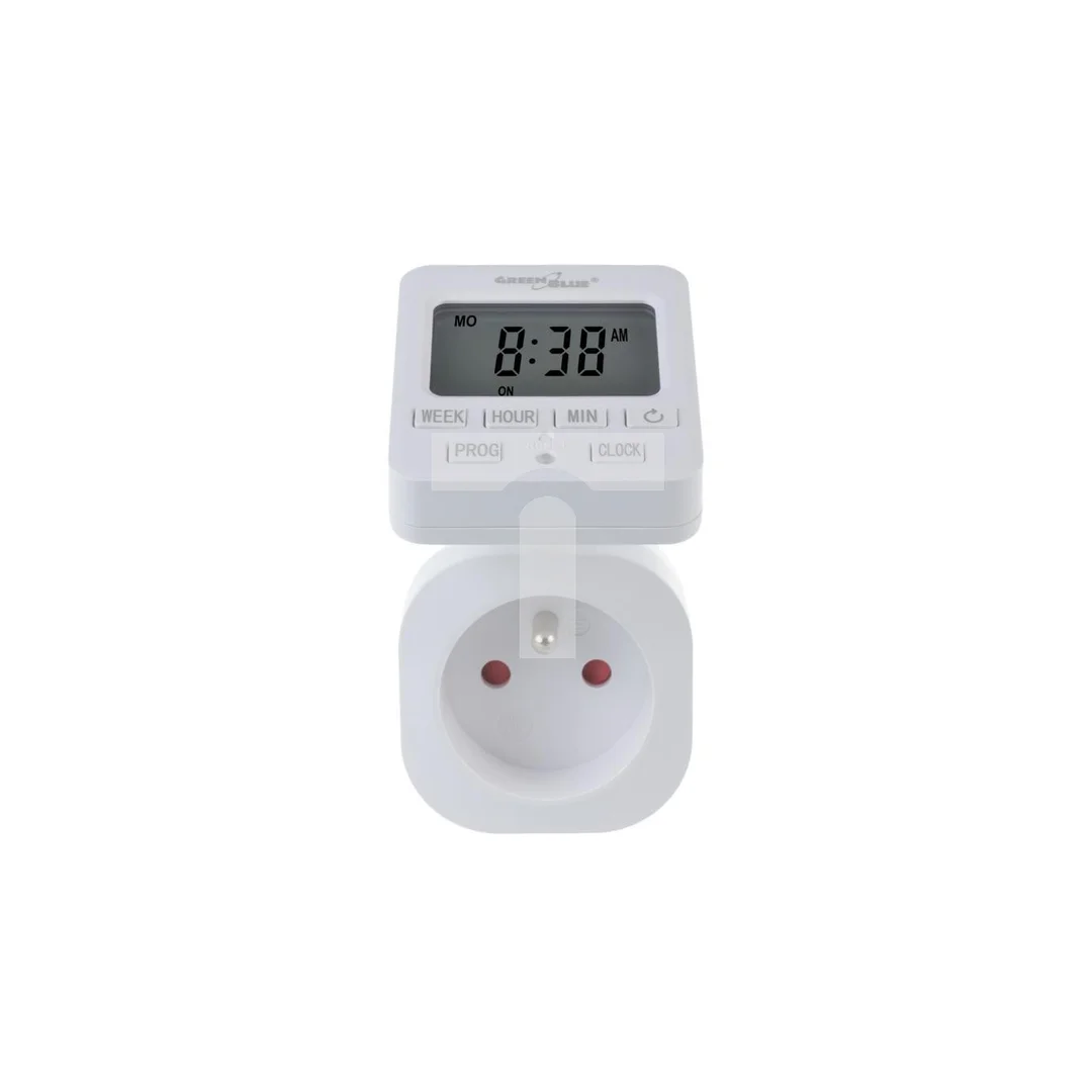 Włącznik czasowy - timer cyfrowy GreenBlue, max. obciążenie 16A, IP20, GB605 E