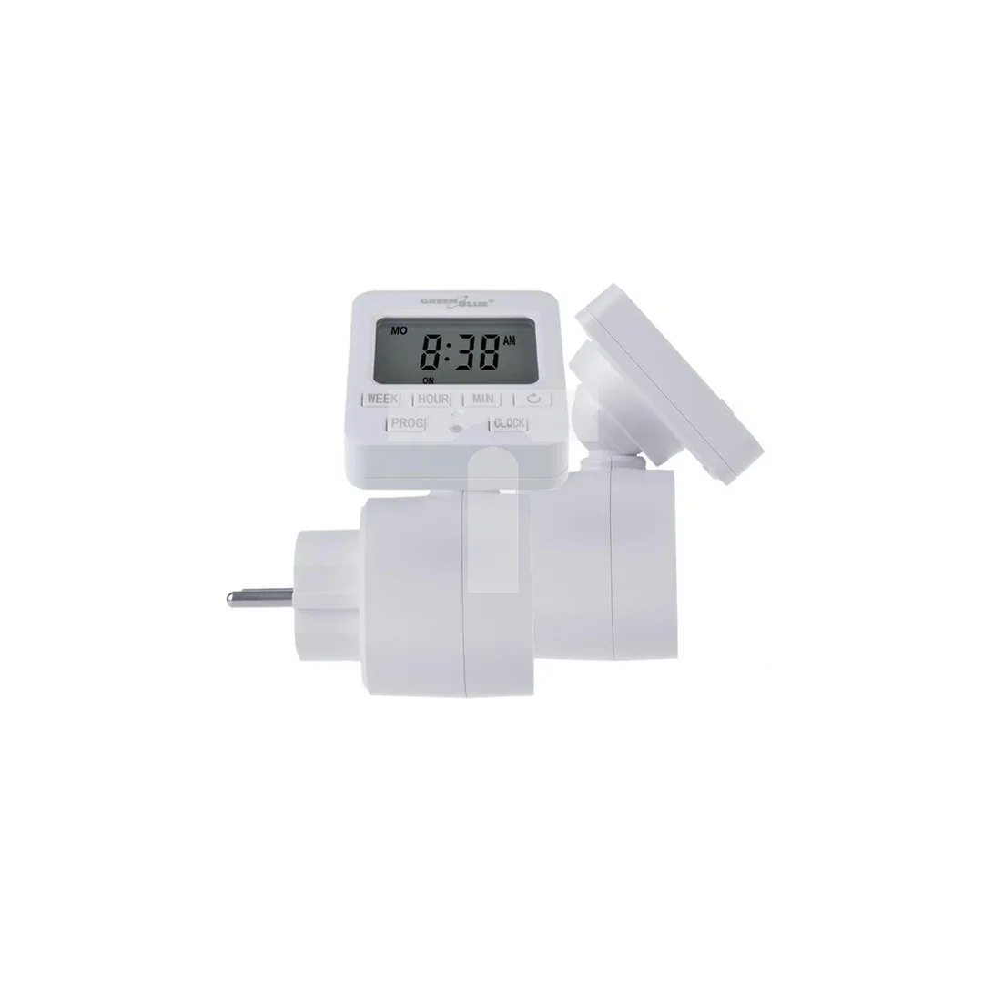 Włącznik czasowy - timer cyfrowy GreenBlue, max. obciążenie 16A, IP20, GB605 E
