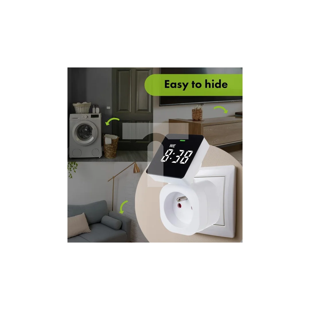 Włącznik czasowy - timer cyfrowy GreenBlue, max. obciążenie 16A, IP20, GB610 E